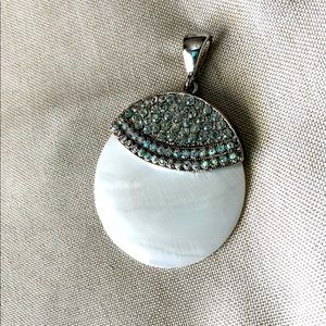 Woman’s Statement Abalone/Rhinestone Pendant